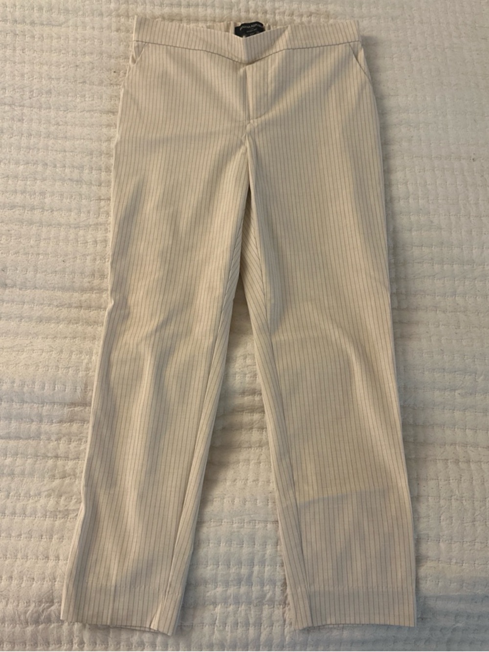 Banana Republic - Classic Women's Straight-Leg Dress Pants - Cream Pinstripe